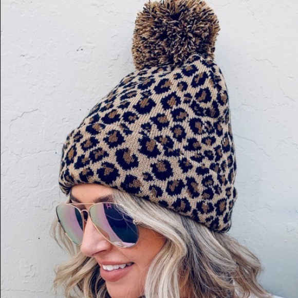 LAST ONE! Leopard Print Pom Beanie - Picture 5 of 5